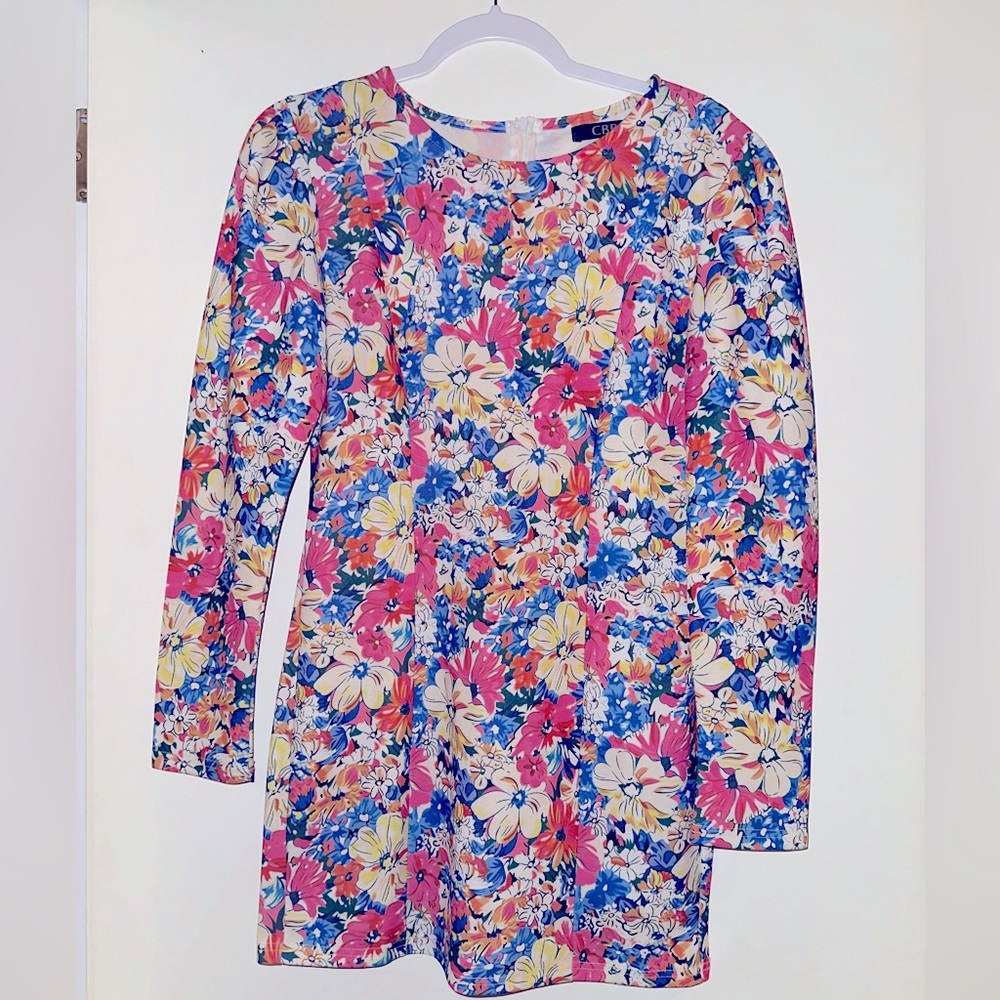 CBR Long Sleeve Pink/Blue Floral Dress